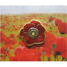 Remembrance Poppy Geocoin (Gold)